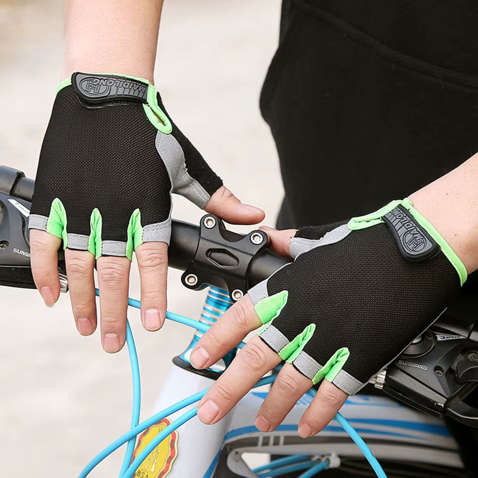 Silicone Anti-Slip Anti-Sweat Cycling Gloves Men Women Half Finger Gloves Breathable Anti-Shock Sports Bike Bicycle Glove D40