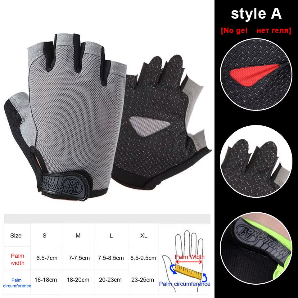 Silicone Anti-Slip Anti-Sweat Cycling Gloves Men Women Half Finger Gloves Breathable Anti-Shock Sports Bike Bicycle Glove D40