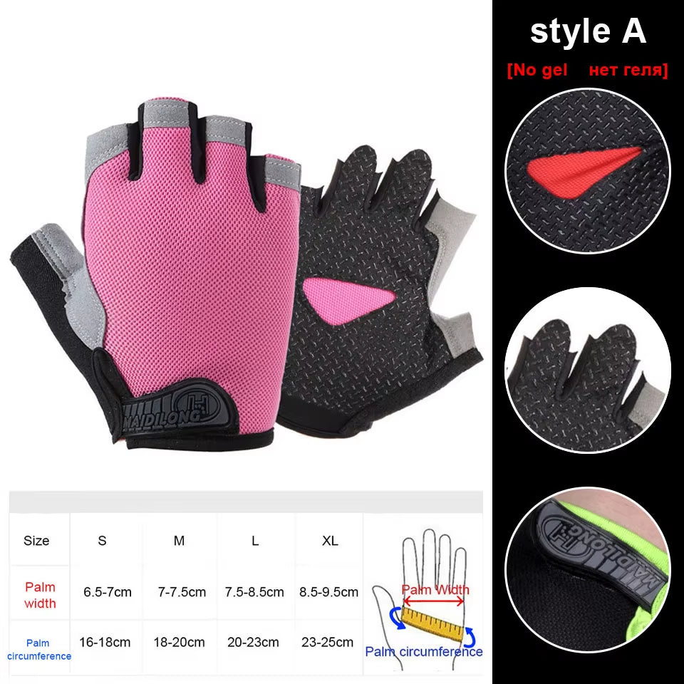 Silicone Anti-Slip Anti-Sweat Cycling Gloves Men Women Half Finger Gloves Breathable Anti-Shock Sports Bike Bicycle Glove D40