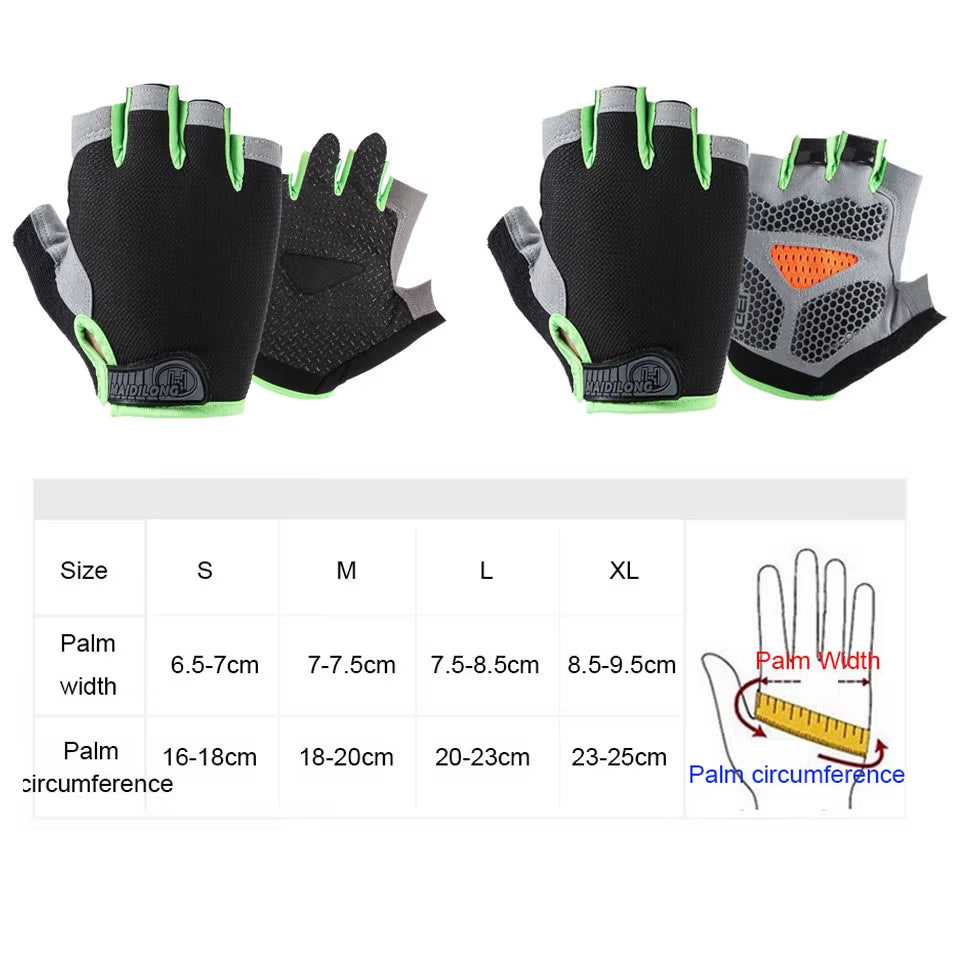 Silicone Anti-Slip Anti-Sweat Cycling Gloves Men Women Half Finger Gloves Breathable Anti-Shock Sports Bike Bicycle Glove D40