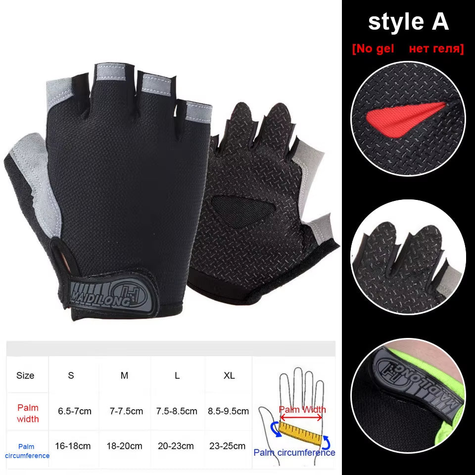 Silicone Anti-Slip Anti-Sweat Cycling Gloves Men Women Half Finger Gloves Breathable Anti-Shock Sports Bike Bicycle Glove D40