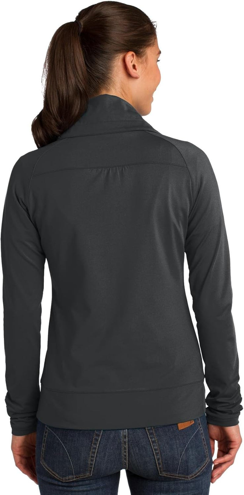 Ladies Sport-Wick Stretch Full-Zip Jacket. Charcoal Grey. M.