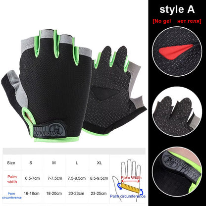 Silicone Anti-Slip Anti-Sweat Cycling Gloves Men Women Half Finger Gloves Breathable Anti-Shock Sports Bike Bicycle Glove D40
