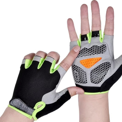 Silicone Anti-Slip Anti-Sweat Cycling Gloves Men Women Half Finger Gloves Breathable Anti-Shock Sports Bike Bicycle Glove D40