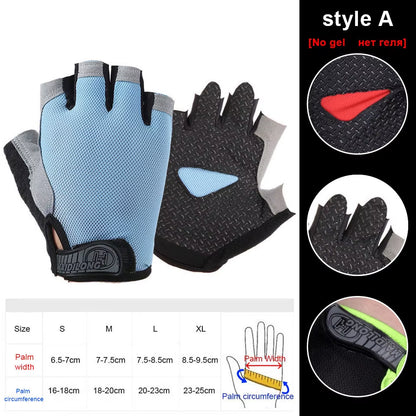 Silicone Anti-Slip Anti-Sweat Cycling Gloves Men Women Half Finger Gloves Breathable Anti-Shock Sports Bike Bicycle Glove D40