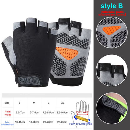 Silicone Anti-Slip Anti-Sweat Cycling Gloves Men Women Half Finger Gloves Breathable Anti-Shock Sports Bike Bicycle Glove D40
