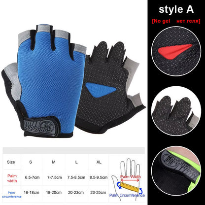 Silicone Anti-Slip Anti-Sweat Cycling Gloves Men Women Half Finger Gloves Breathable Anti-Shock Sports Bike Bicycle Glove D40