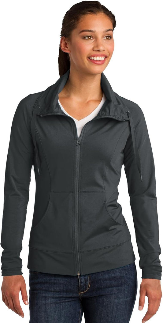 Ladies Sport-Wick Stretch Full-Zip Jacket. Charcoal Grey. M.